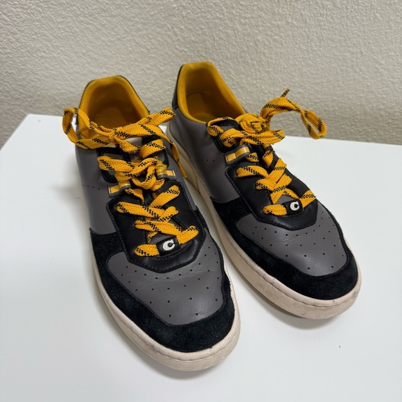 Coach Black & Mustard Yellow Citysole Court Sneakers Men’s Size 8.5 - Picture 2 of 8